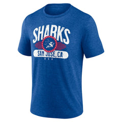 San Jose Sharks Badge of Honor Tri-Blend T-Shirt Royal