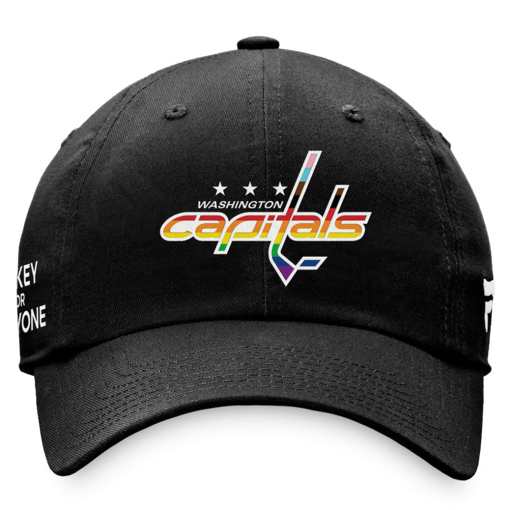 Washington Capitals Fanatics Team Logo Pride Adjustable Hat Black
