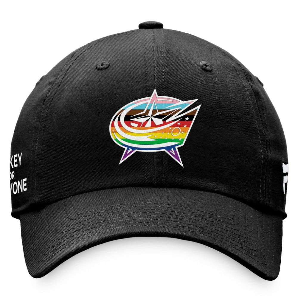 Columbus Blue Jackets Fanatics Team Logo Pride Adjustable Hat Black