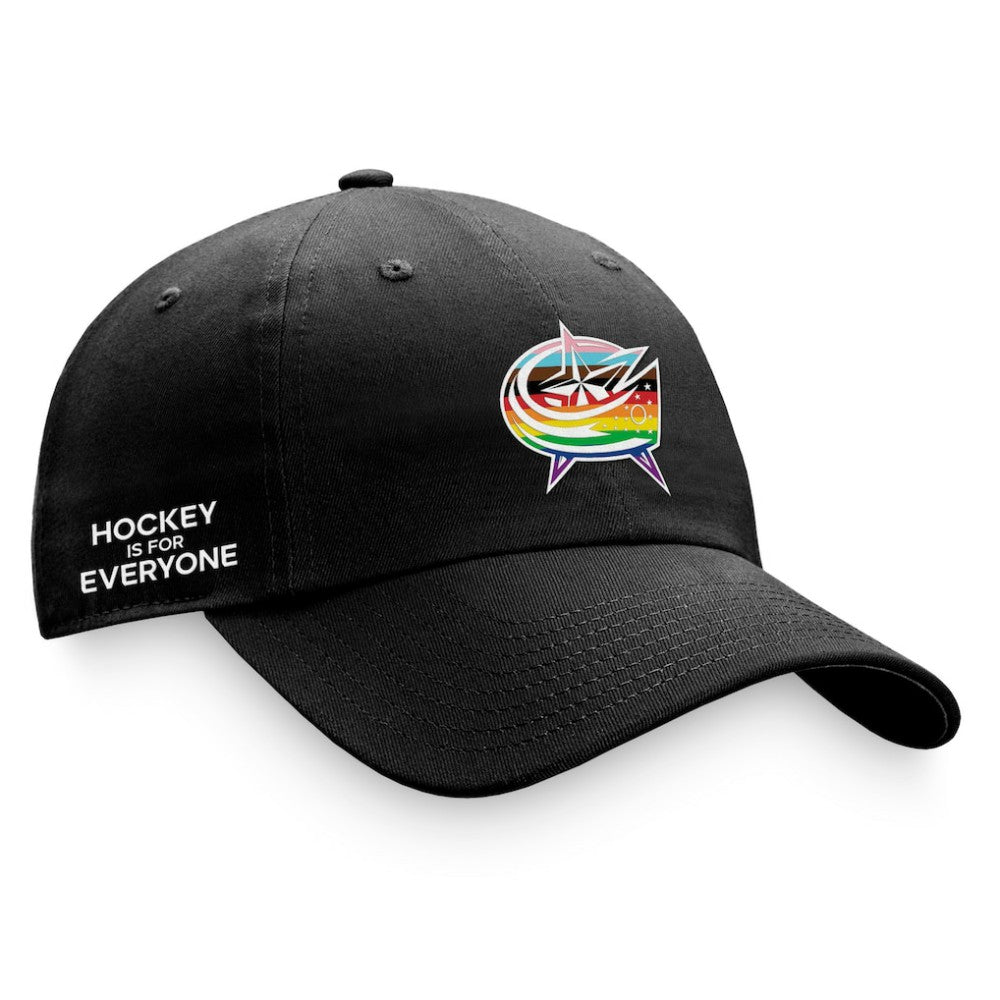 Columbus Blue Jackets Fanatics Team Logo Pride Adjustable Hat Black