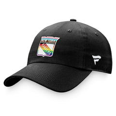 New York Rangers Fanatics Team Logo Pride Adjustable Hat Black