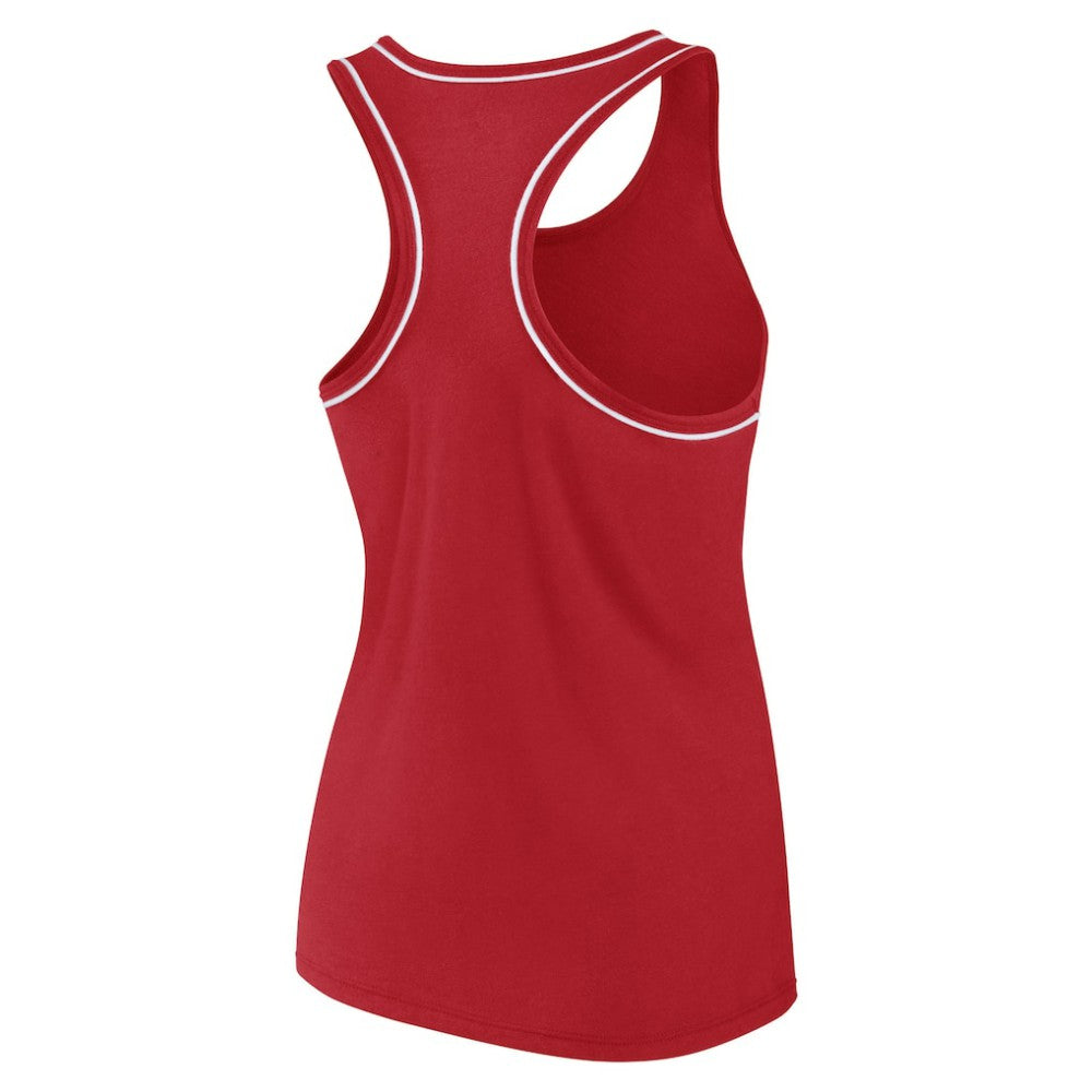 Chicago Blackhawks Fanatics Women's Wordmark Logo Racerback Scoop Neck Tank Top Red