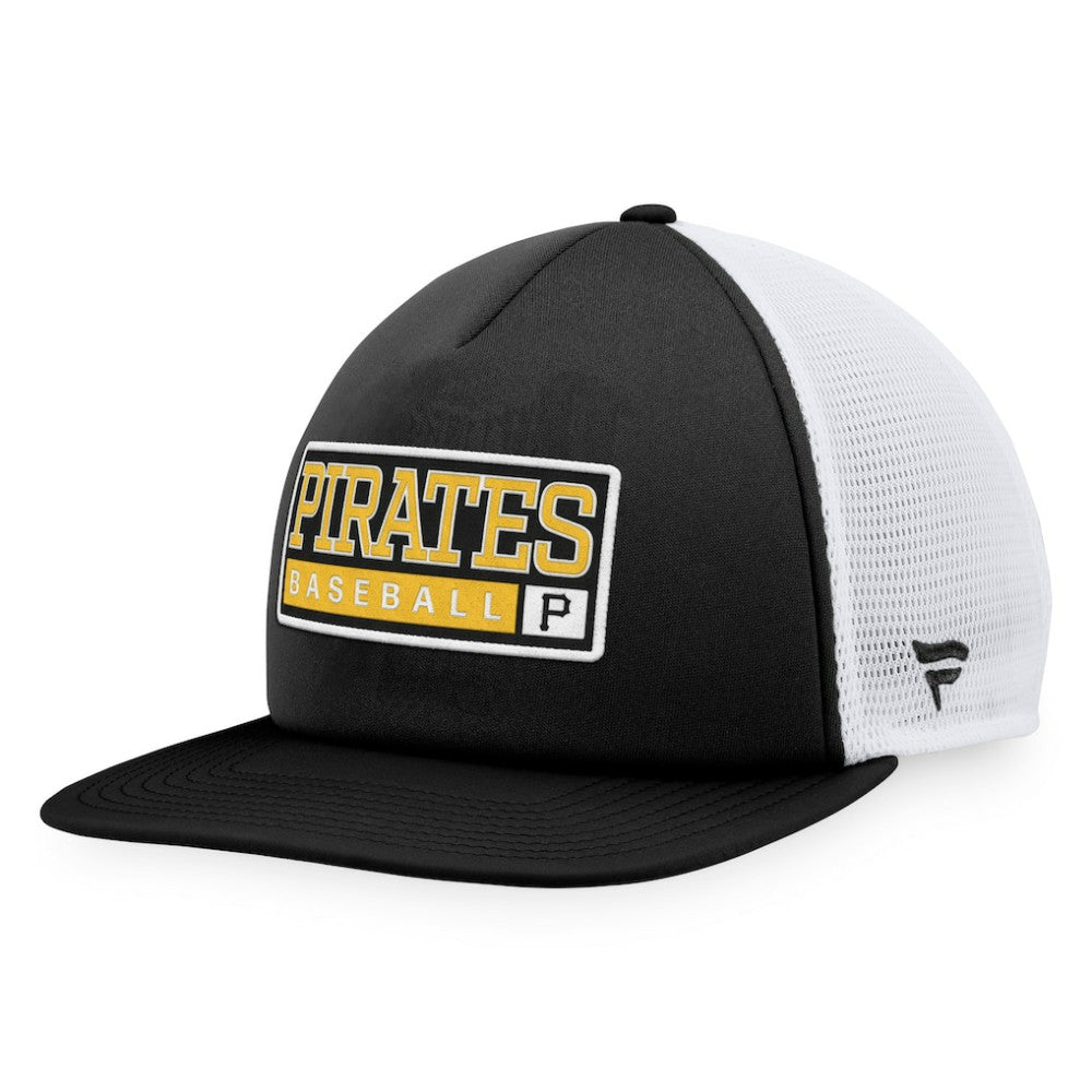 Pittsburgh Pirates Majestic Foam Trucker Snapback Hat Black/White