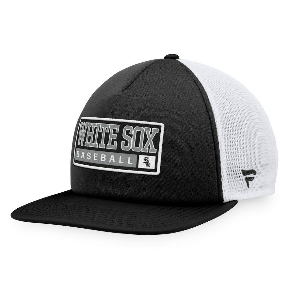Chicago White Sox Majestic Foam Trucker Snapback Hat Black/White