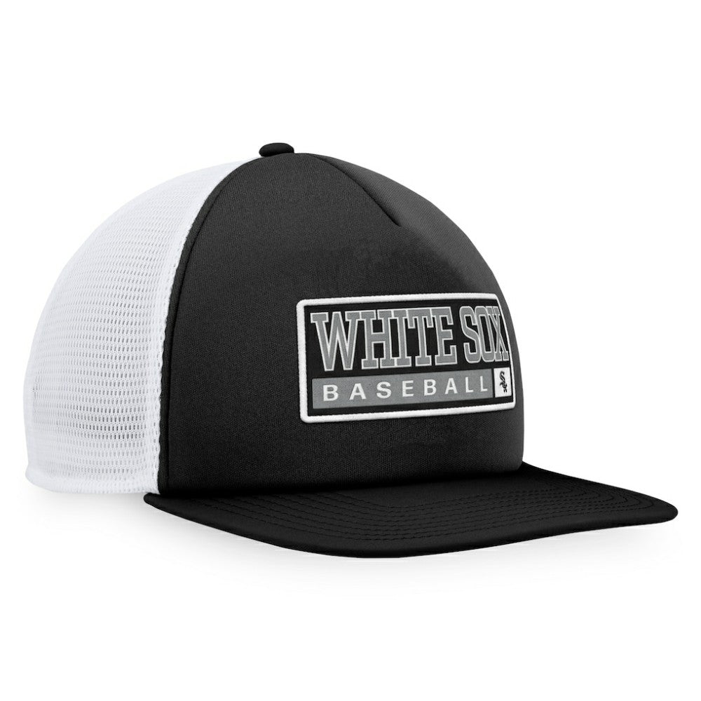 Chicago White Sox Majestic Foam Trucker Snapback Hat Black/White