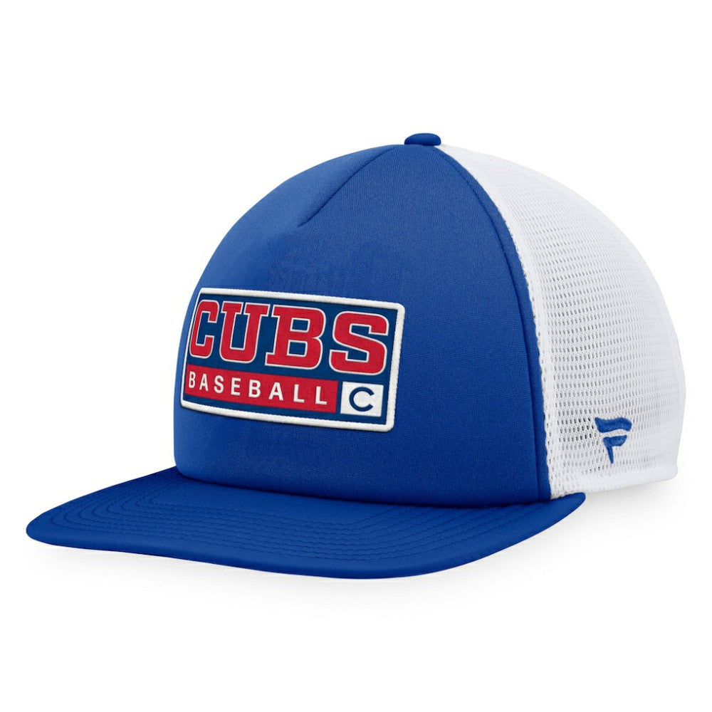 Chicago Cubs Majestic Foam Trucker Snapback Hat Royal/White