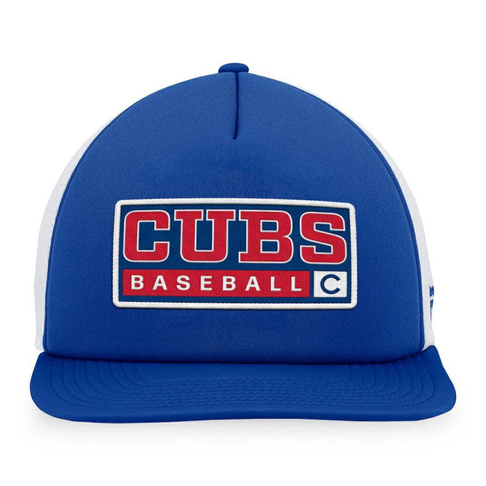 Chicago Cubs Majestic Foam Trucker Snapback Hat Royal/White