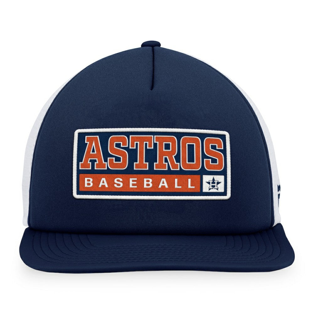 Houston Astros Majestic Foam Trucker Snapback Hat Navy/White