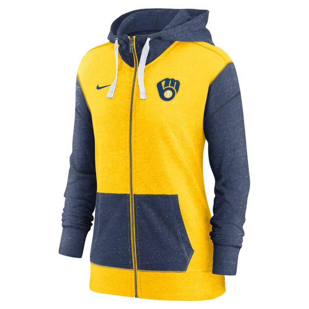 Milwaukee Brewers Women's Full-Zip Hoodie Gold | Nike