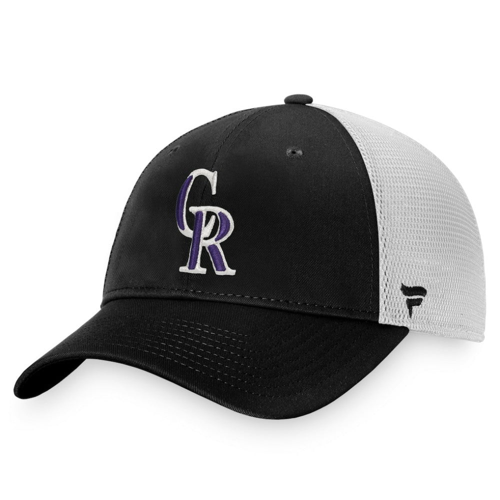 Colorado Rockies Cooperstown Collection Core Trucker Snapback Hat Black/White