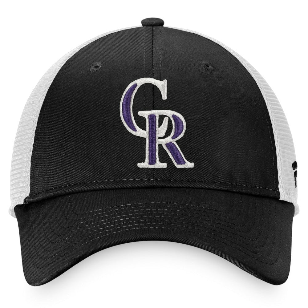 Colorado Rockies Cooperstown Collection Core Trucker Snapback Hat Black/White