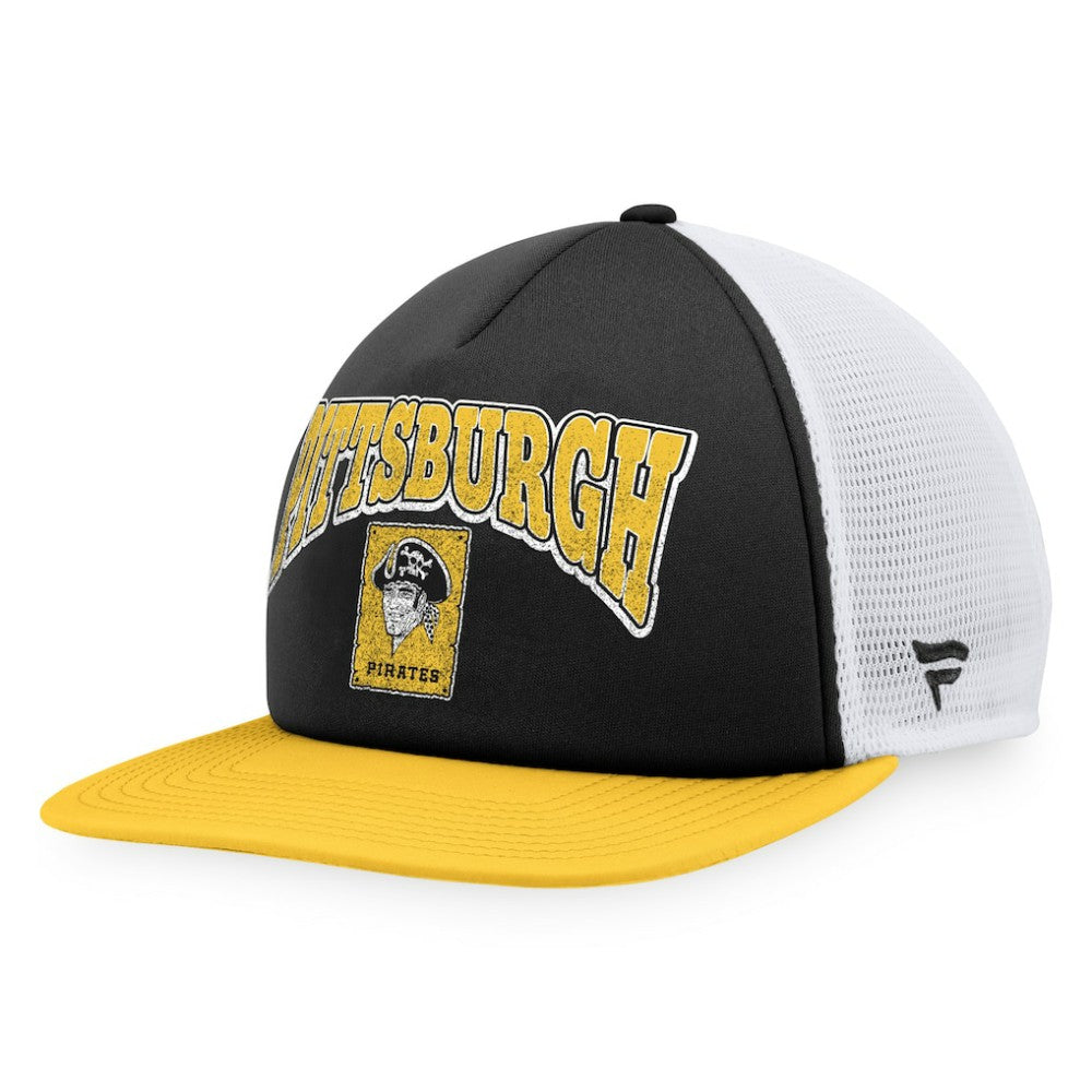 Pittsburgh Pirates Heritage Foam Front Trucker Snapback Hat Black/Gold