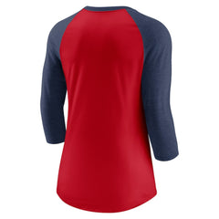 Cleveland Guardians Women's Next Up Tri-Blend Raglan 3/4-Sleeve T-Shirt Red/Navy | Nike