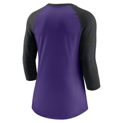 Colorado Rockies Women's Next Up Tri-Blend Raglan 3/4-Sleeve T-Shirt Purple/Black | Nike