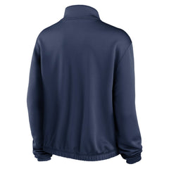 Chicago White Sox Women's Rewind Splice Half-Zip Semi-Cropped Bubble Hem Sweatshirt Navy | Nike