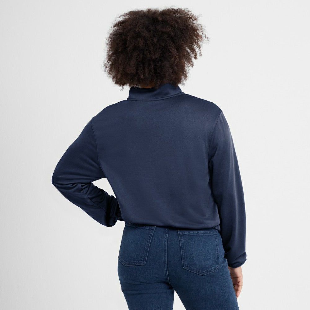 Chicago White Sox Women's Rewind Splice Half-Zip Semi-Cropped Bubble Hem Sweatshirt Navy | Nike
