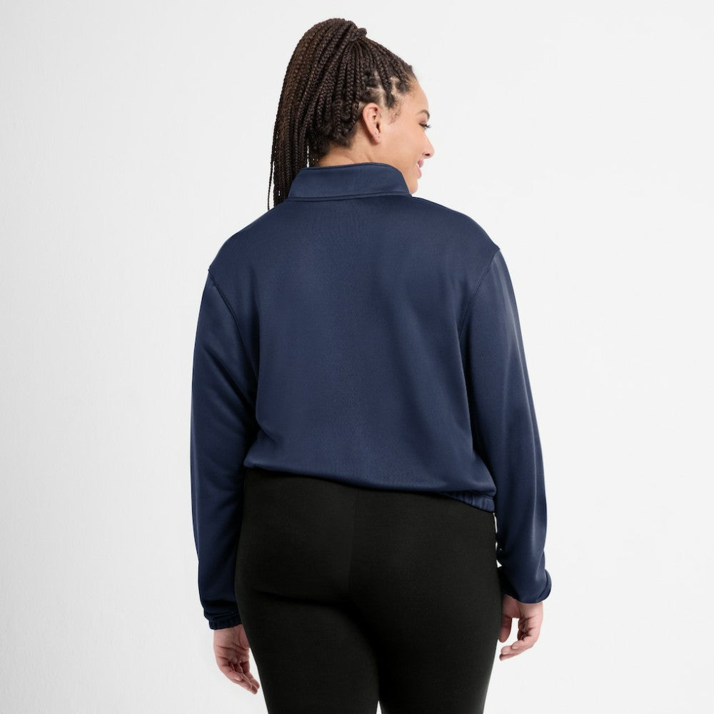 Chicago White Sox Women's Rewind Splice Half-Zip Semi-Cropped Bubble Hem Sweatshirt Navy | Nike