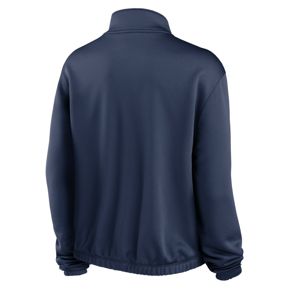 Houston Astros Women's Rewind Splice Half-Zip Semi-Cropped Bubble Hem Sweatshirt Navy | Nike