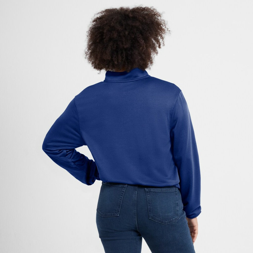 St. Louis Cardinals Women's Rewind Splice Half-Zip Semi-Cropped Bubble Hem Sweatshirt Royal | Nike