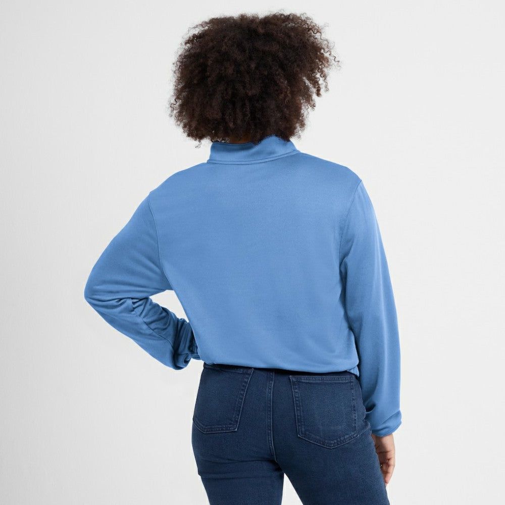 Minnesota Twins Women's Rewind Splice Half-Zip Semi-Cropped Bubble Hem Sweatshirt Light Blue | Nike