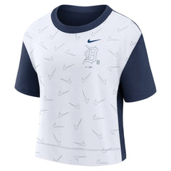 Detroit Tigers Women's Line Up High Hip Fashion T-Shirt Navy/White | Nike