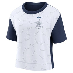 Houston Astros Women's Line Up High Hip Fashion T-Shirt Navy/White | Nike