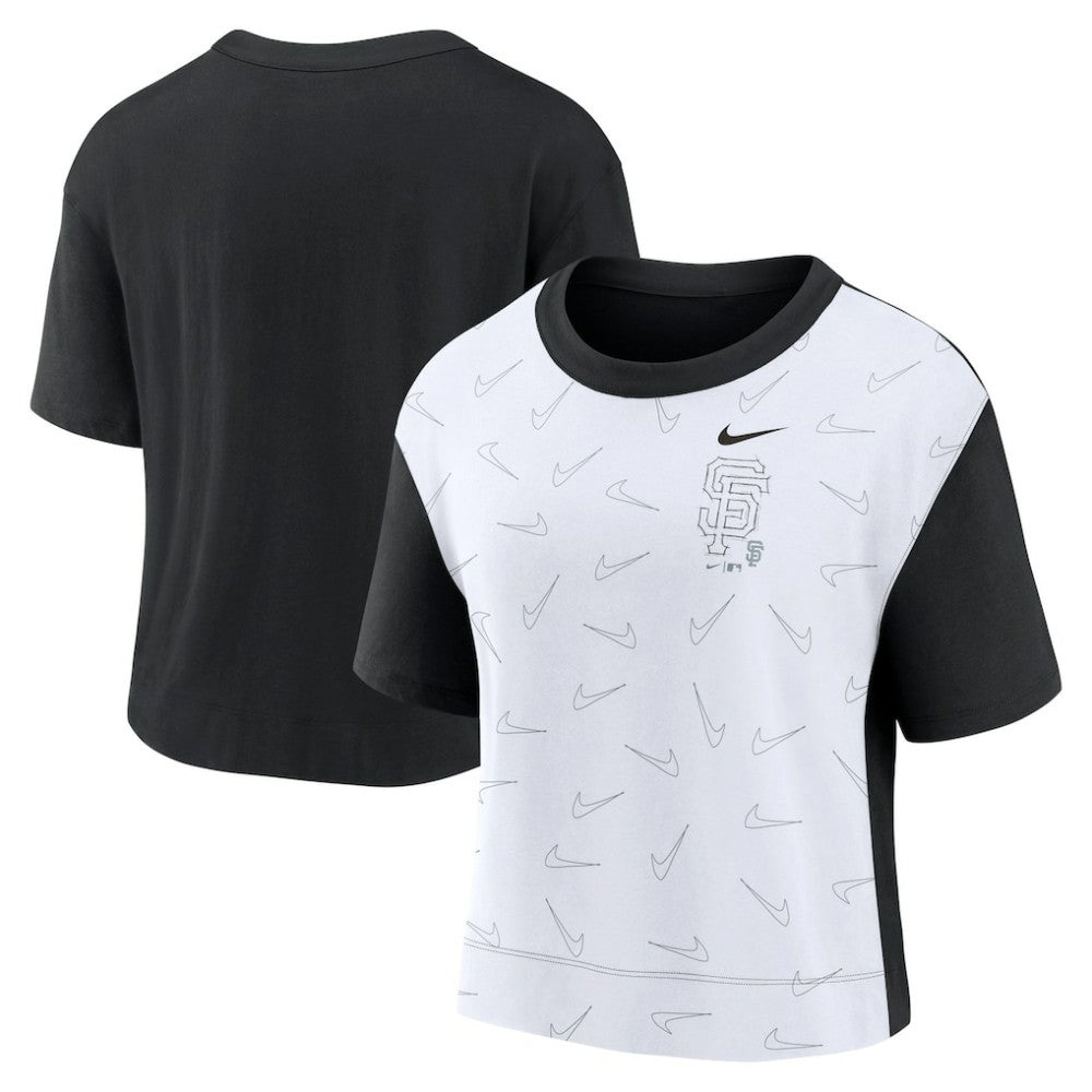 San Francisco Giants Women's Line Up High Hip Fashion T-Shirt Black/White | Nike