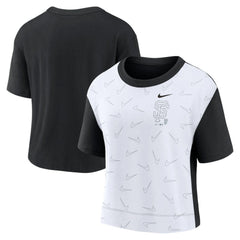 San Francisco Giants Women's Line Up High Hip Fashion T-Shirt Black/White | Nike