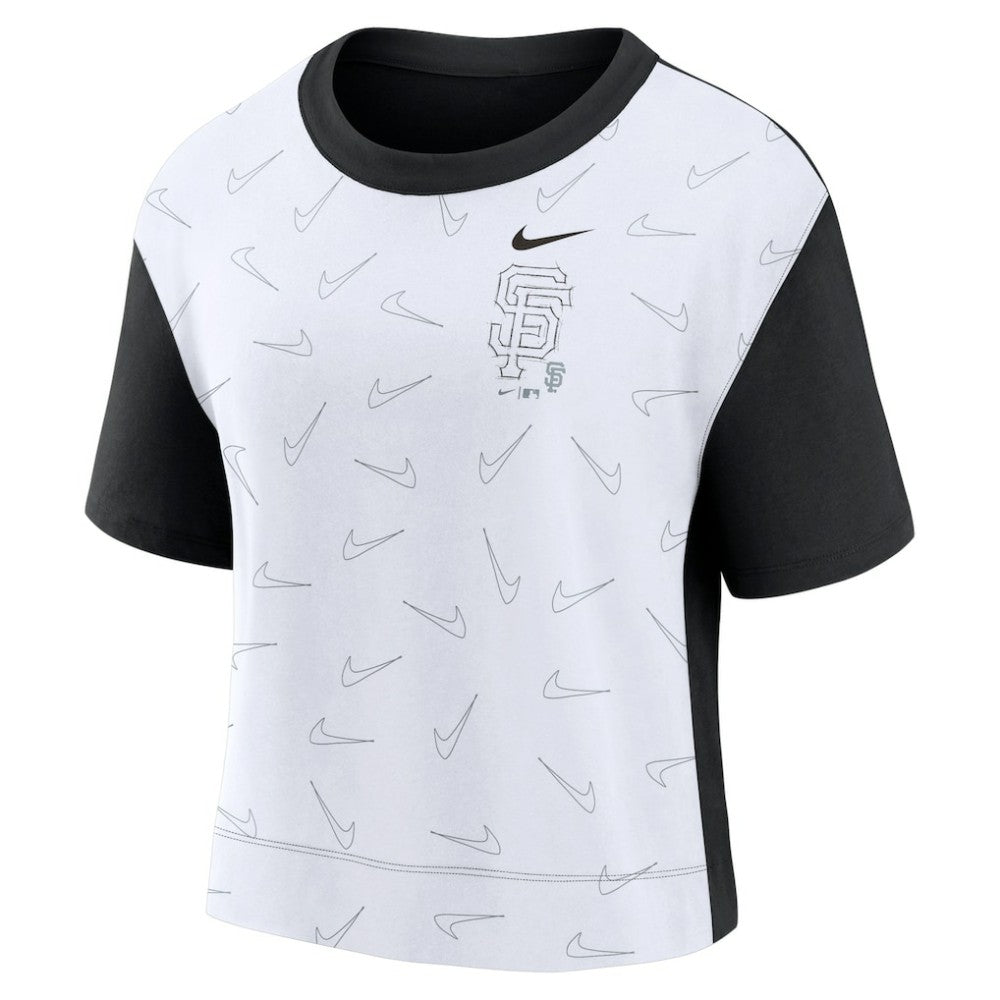 San Francisco Giants Women's Line Up High Hip Fashion T-Shirt Black/White | Nike