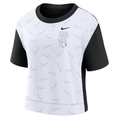 San Francisco Giants Women's Line Up High Hip Fashion T-Shirt Black/White | Nike