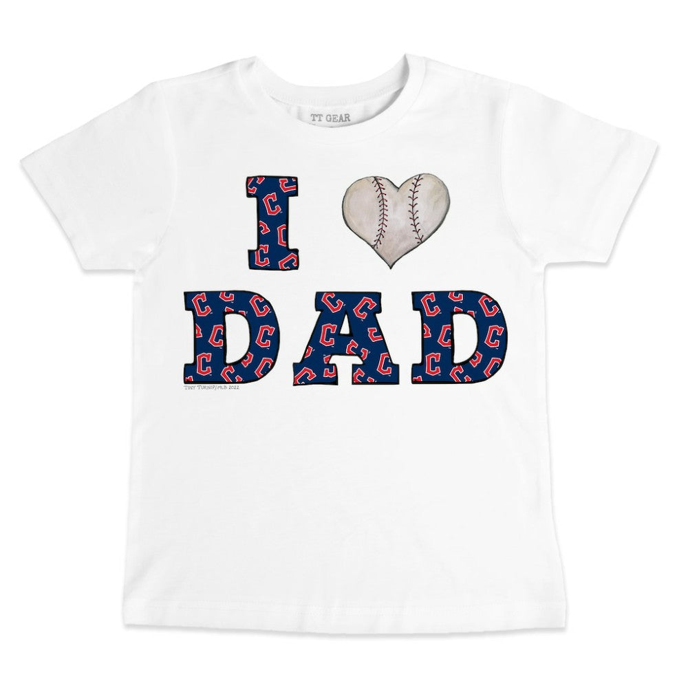Cleveland Guardians Tiny Turnip Youth I Love Dad T-Shirt White