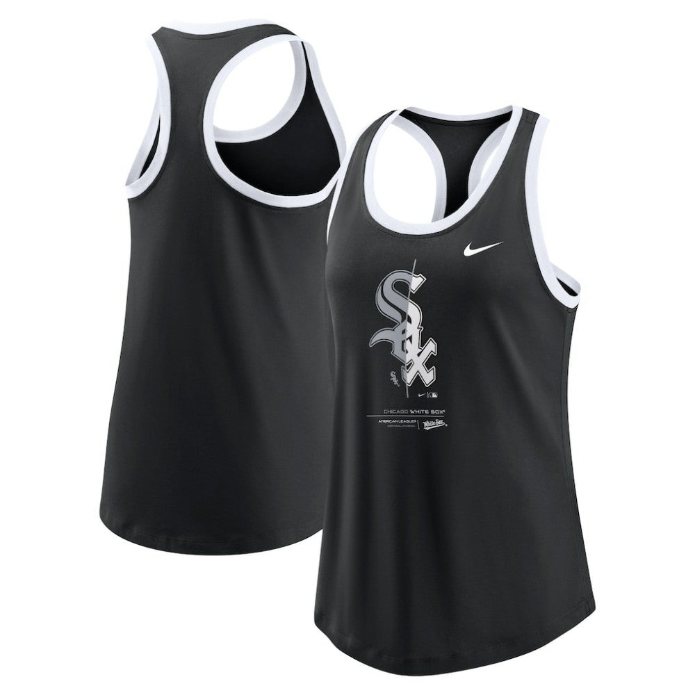 Chicago White Sox Women's Tech Tri-Blend Tank Top Black | Nike