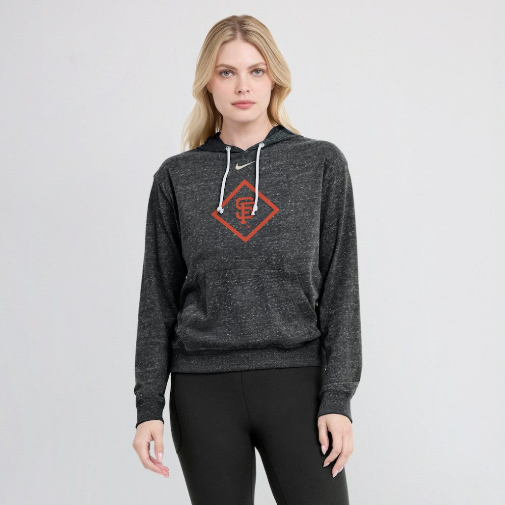 San Francisco Giants Women's Diamond Icon Gym Vintage Lightweight Hooded Top Black | Nike