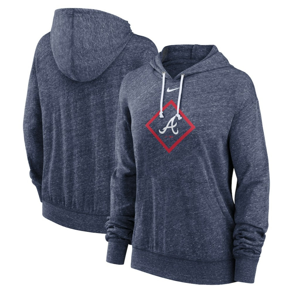 Atlanta Braves Women's Diamond Icon Gym Vintage Lightweight Hooded Top Navy | Nike
