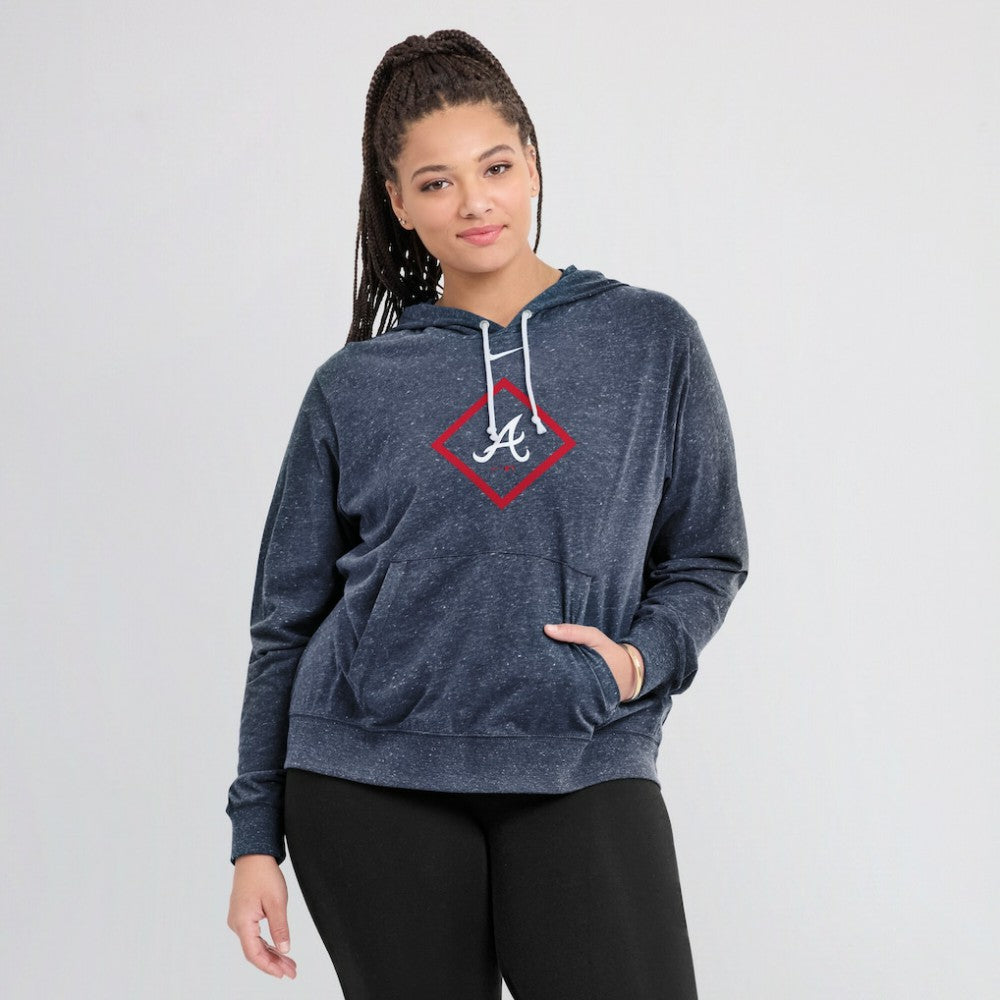 Atlanta Braves Women's Diamond Icon Gym Vintage Lightweight Hooded Top Navy | Nike