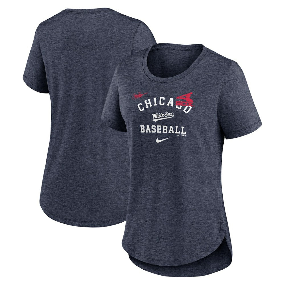 Chicago White Sox Women's Rewind Arch Mix Tri-Blend T-Shirt Heather Navy | Nike