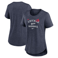 Chicago White Sox Women's Rewind Arch Mix Tri-Blend T-Shirt Heather Navy | Nike