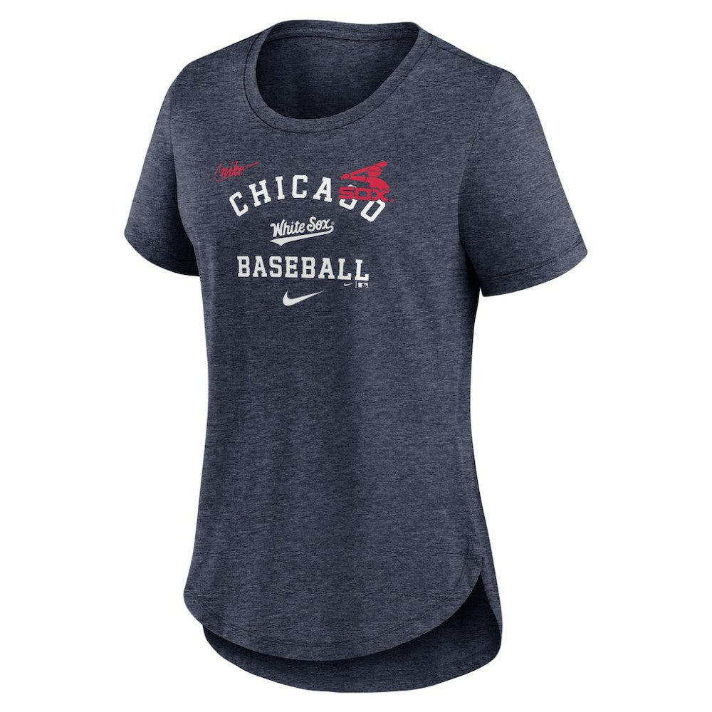 Chicago White Sox Women's Rewind Arch Mix Tri-Blend T-Shirt Heather Navy | Nike