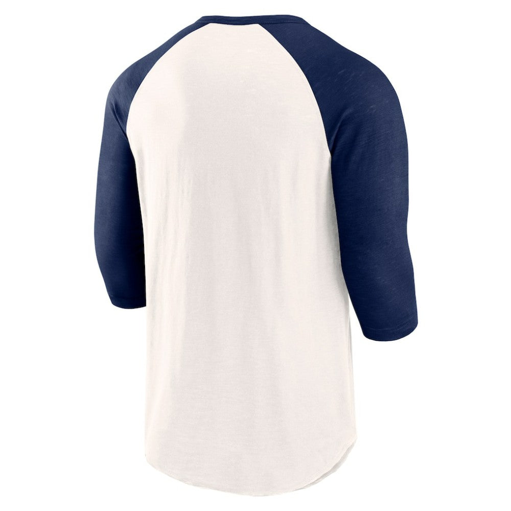 Detroit Tigers Backdoor Slider Raglan 3/4-Sleeve T-Shirt White/Navy