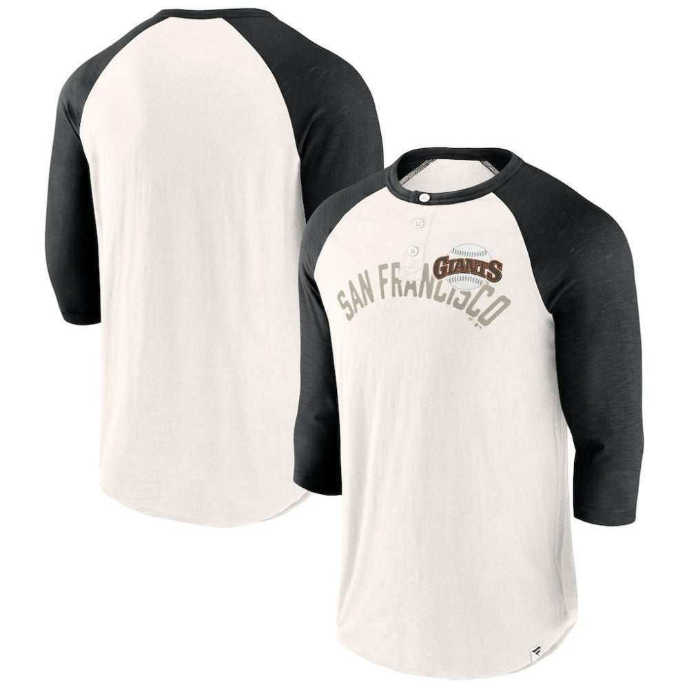 San Francisco Giants Backdoor Slider Raglan 3/4-Sleeve T-Shirt White/Black