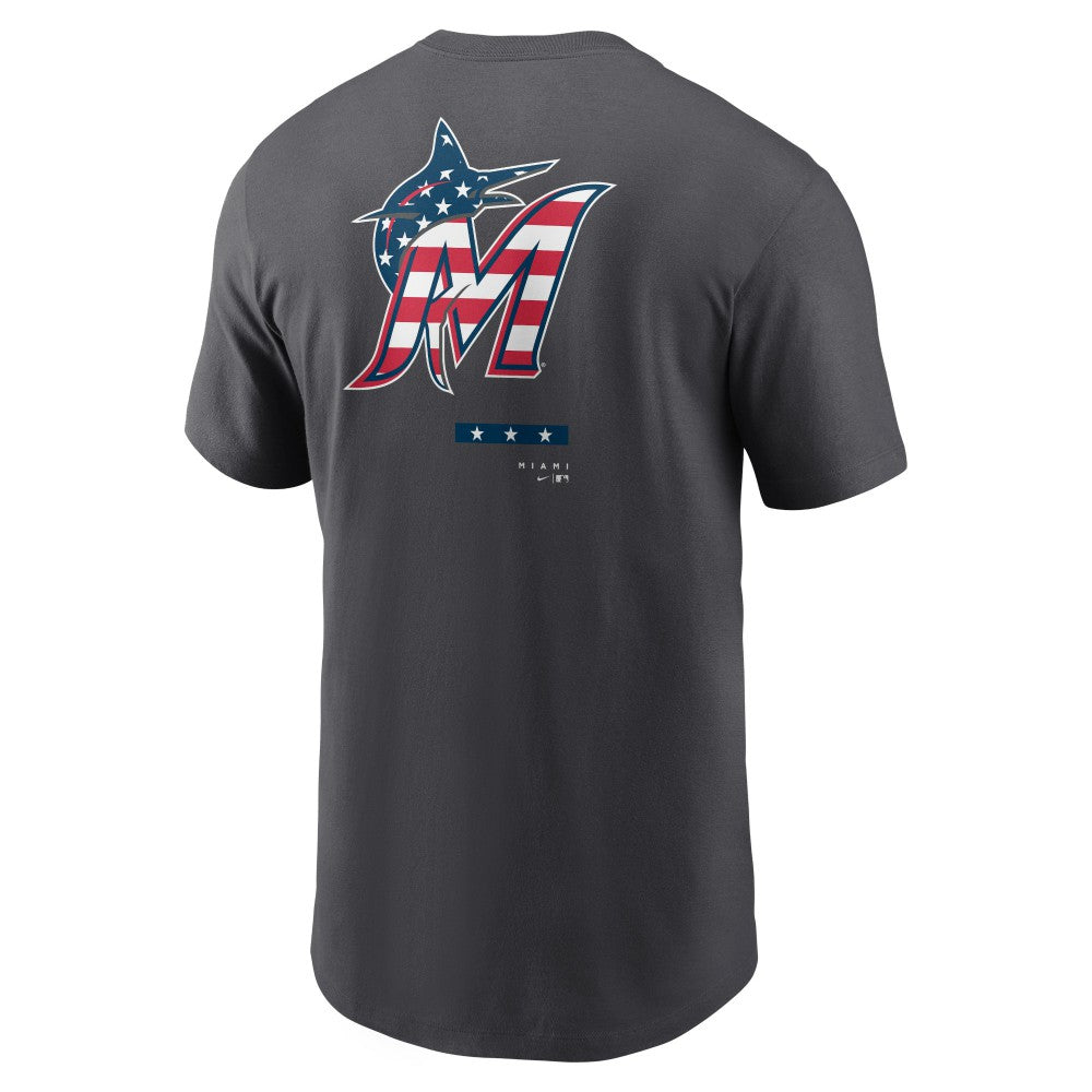 Miami Marlins Americana T-Shirt Anthracite | Nike