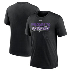 Colorado Rockies Home Spin Tri-Blend T-Shirt Heather Black | Nike