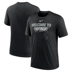 Chicago White Sox Home Spin Tri-Blend T-Shirt Heather Black | Nike