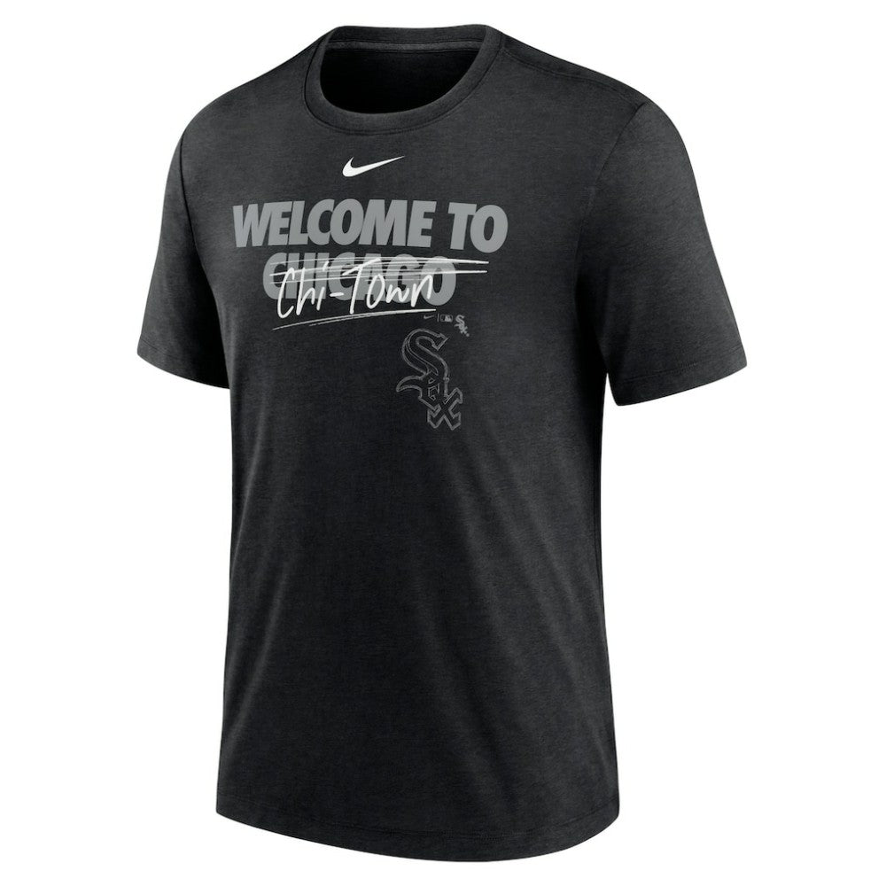 Chicago White Sox Home Spin Tri-Blend T-Shirt Heather Black | Nike