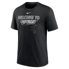 Chicago White Sox Home Spin Tri-Blend T-Shirt Heather Black | Nike
