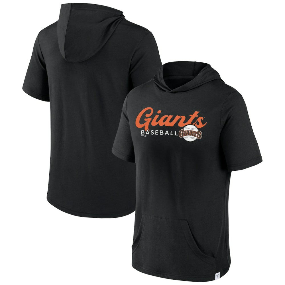 San Francisco Giants Offensive Strategy Short Sleeve Pullover Hoodie Black