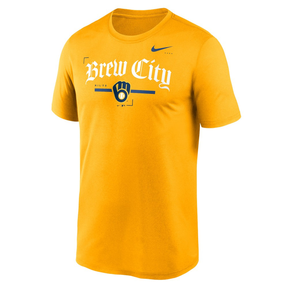 Milwaukee Brewers Local Legend Practice Performace T-Shirt Gold | Nike