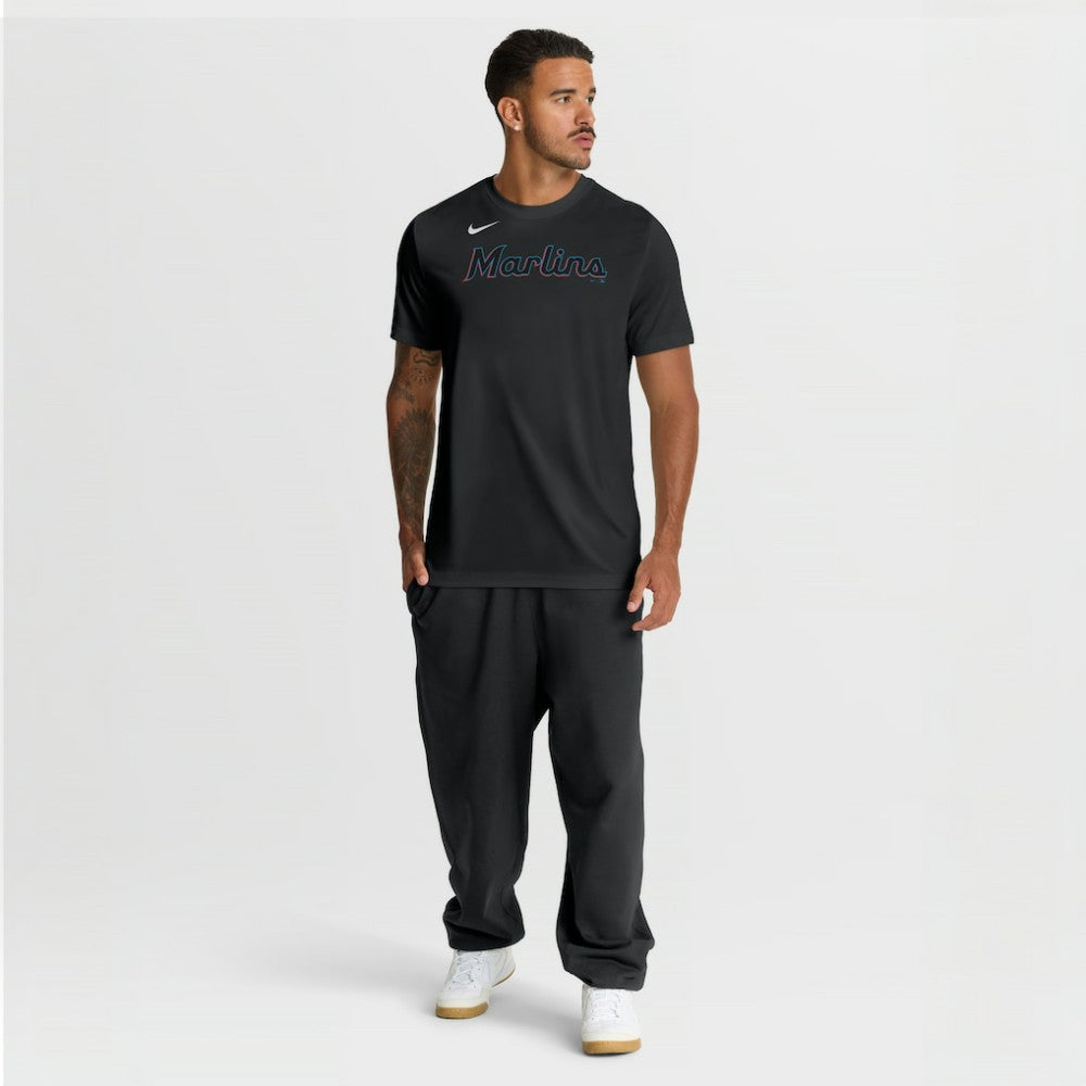 Miami Marlins New Legend Wordmark Dri-FIT T-Shirt Black | Nike