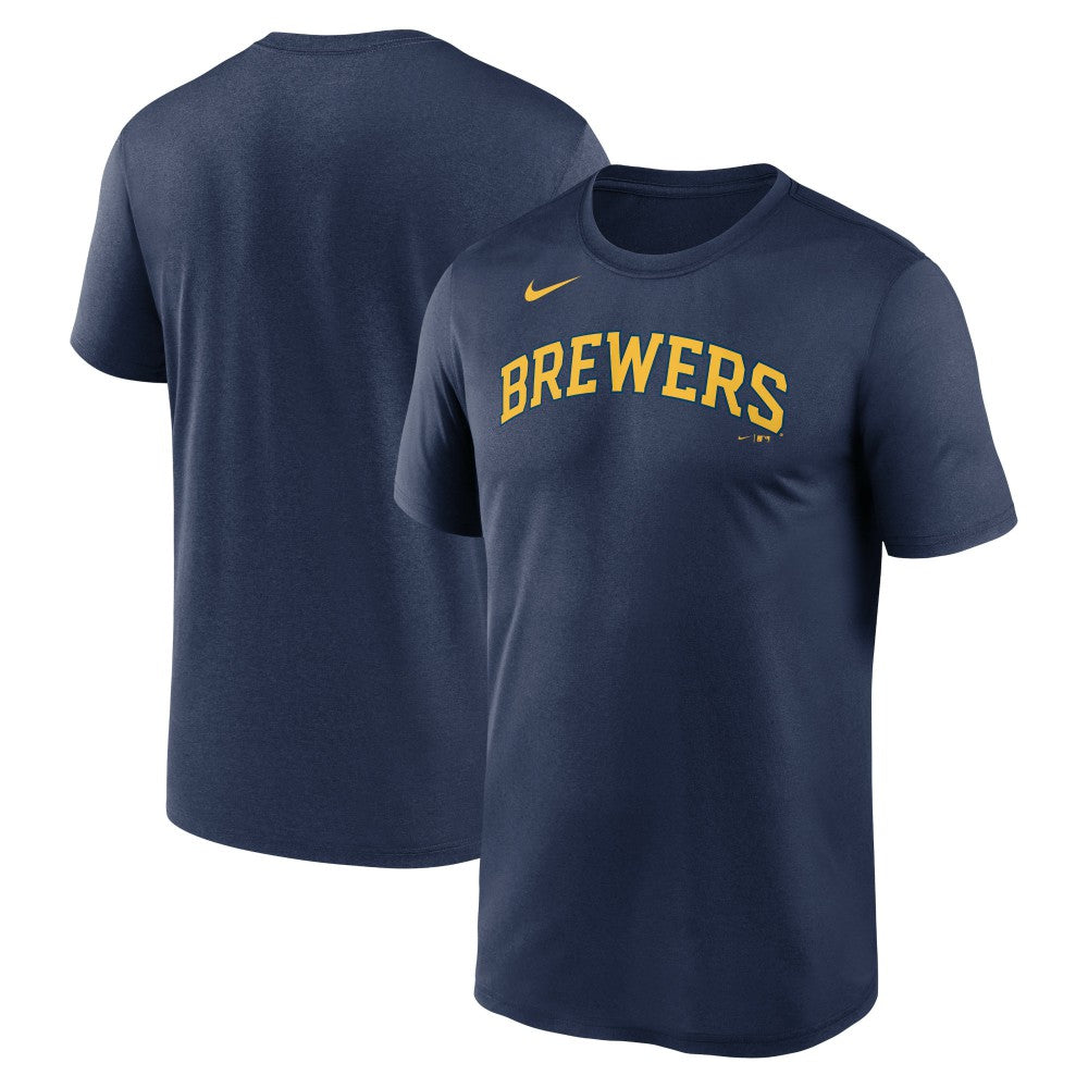 Milwaukee Brewers New Legend Wordmark Dri-FIT T-Shirt Navy | Nike