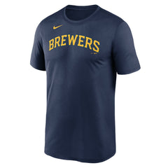 Milwaukee Brewers New Legend Wordmark Dri-FIT T-Shirt Navy | Nike